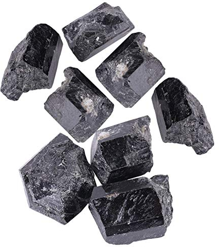Cristal de Turmalina Negra, Piedras Curativas de Cristal de Cuarzo Negro Natural, Piedra Curativa Mineral de Roca áspera, Piedras Preciosas de Bolsillo de Turmalina para Purificar el Agua, Hacer Joyas