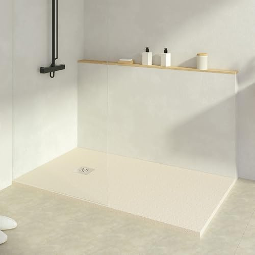 KOES - Plato de Ducha de Resina Modelo INDO – 80x120 – Crema RAL 1013