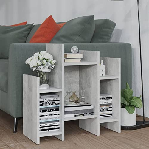 ZEYUAN Regalschrank, Regal Kinderzimmer, Leiterregal, Standregal, Wandregal, Aktenregal, DVD Regal, Bookshelf, Betongrau 60x26x60 cm Spanplatte