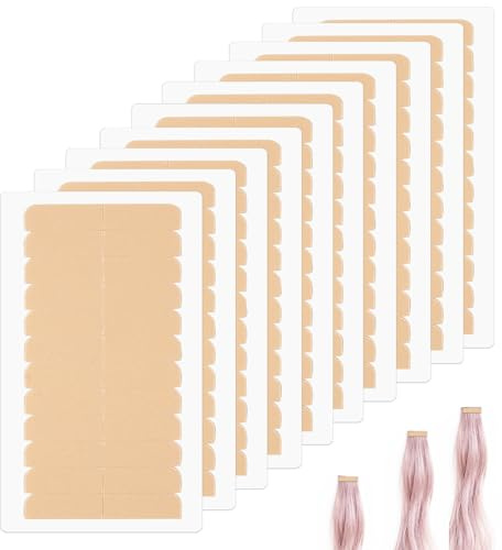 CANIPHA 120 pièces de ruban d'extension de cheveux, ruban adhésif de remplacement pour extensions de cheveux, ruban de cheveux double face, ruban de remplacement d'extension, ruban de perruque(kaki)