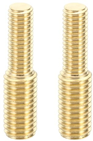 PATIKIL M6x1 auf M8x1.25 Doppelend Gewindebolzen Schraube Bolzen 2 Pack Messing Stab Bolzen Gewinde Reduzier Adapter für Möbel Hardware 32mm Lang
