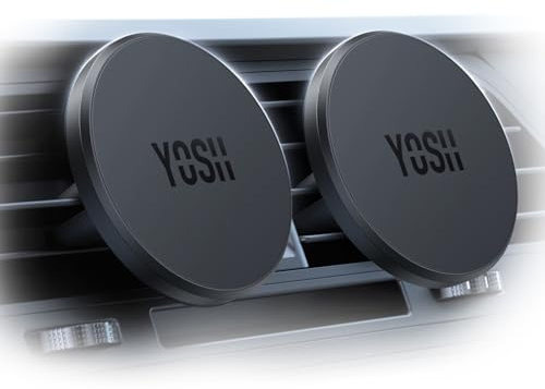 YOSH Mobilhållare bil för MagSafe, magnetisk biltelefonhållare för ventilation – [inga störningar med trådlös laddning], universell för iPhone Samsung Pixel och andra enheter med magnetring (2 stycken