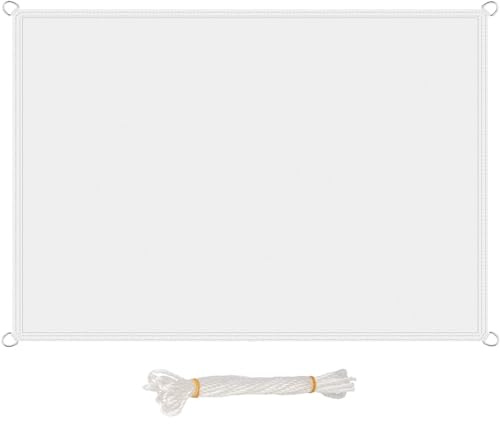 Vela Ombreggiante Impermeabile Rettangolare 4 x 5 m,Protezione Solare e Uv, Antistrappo, Impermeabile, Telo Parasole Tende da Sole,Per Esterno Terrazza Giardino, Bianco