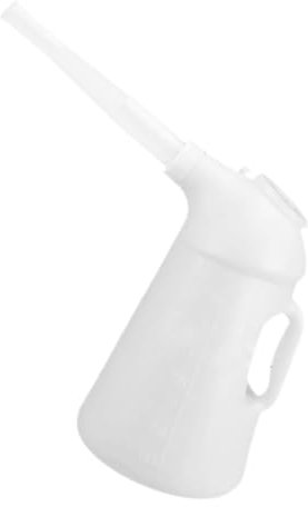COSMEVIVI Betankungstopf Motorölspender Ölkannen Mit Ausguss Auto Pumpenöler Autoöldose Messbehälter Für Öl Ölmessbehälter Automobil Pumpenöler Kann Öl in Eine Flasche Gießen Weiß Plastik