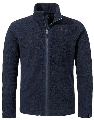 Schöffel Herren CIRC Fleece Jk Style Purga MNS, kreislauffähige Fleecejacke aus kuscheligem Sherpa Fleece, wärmende, schnell trocknende Outdoor Jacke mit fast 100 % Recyclingfähigkeit, navy blazer, 48