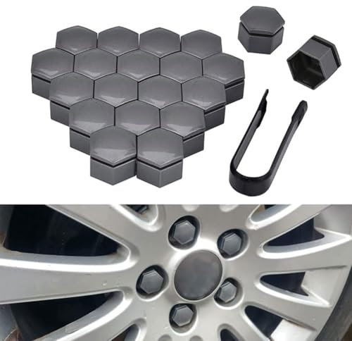 YYBCDSA 20 Stück Auto Radmutterkappen, für Opel Mokka Combo Crossland X Insignia Astra Sechskant Radmutternabdeckung Mit Entfernungswerkzeug Set Auto Zubehör,B-21MM