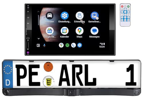 CREASONO MP3-Autoradio: 2-DIN-Autoradio mit Apple Carplay & Android Auto, Rückfahrkamera (Kfz, UKW, Freisprecheinrichtung)