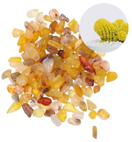 BUGUUYO 200g Irreguläre Gelbe Dekosteine Für Blumen Und Aquarien Polierte Kieselsteine Für Terrarien Wasseranlagen Und Kreative Dekoideen