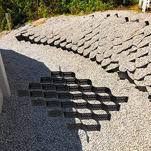 5,1 cm Kies-Stabilisatorgitter für Außenbereich, Terrasse, Hof, Pool, seitliche Auffahrt, durchlässige Pflastersteine, Erbsen-Sandsteine, Erde, Kieselsteine, Steilschrägung
