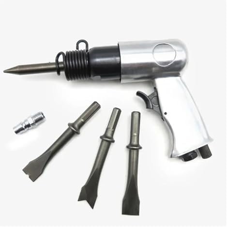 Burineur Pneumatique, Marteau pneumatique robuste avec burins ronds et hexagonaux, vis pneumatique 1/4 '', 4500 tr/min, perceuses à marteau pneumatique à pelle à burin