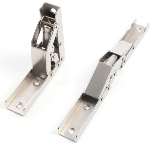 4 Pack 90 Degree Folding Hinge Bracket, Cabinet Hinges for Pull Down Shelf