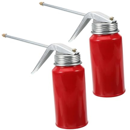 JECOMPRIS 2pcs 200ml Metal Motorcycle Oil Can Nozzle Handheld Lubrication Oil Jug Motor Engine Dispenser for Vehicle Maintenance