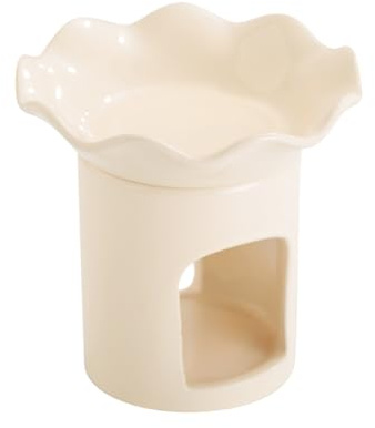 Candelador de luz de té de cerámica, té Light Wax Melt Melty, Horno difusor de Quemador de Tarta de Aceite, Elegante Candleholdery Warmer, Central rústica con diseño de para la decoración del hogar