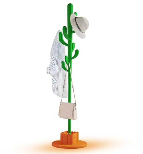 AZCKU Cactus Design Stand Appendiabiti da Terra in Legno, Porta Abiti, Servomuto, Ingresso Appendiabitis, Appendi Abiti Camera Letto, Portabiti Camera, Ingresso, Attaccapanni Salvaspazio