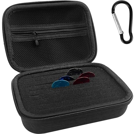 Musiin Plektrum-Halter-Etui kompatibel mit Fender, Dunlop, D'Addario | Zubehör für Gitarrenplektren, zur Aufbewahrung von Gitarrensaitenständern und Plektren in verschiedenen Größen (Dunkelgrau)