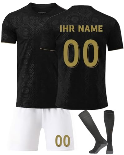 Fussballtrikot Kinder Set 2024 2025 Fussball Training Tshirt personalisiert mit eigenem Namen und Nummer fuer Hause und Auswaerts mit Shorts und Socken Jungs Fanartikele Atmungsaktives Trikot