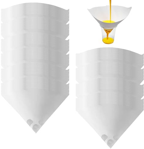 BEELUKY 100 filtros de pintura, filtros de pintura, filtros de embudo, de poliéster, desechables, con cono, para pistola pulverizadora de pintura en aerosol automotriz