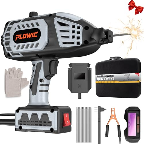 Portable Welding Machine 110V, Portable Handheld Welder with IGBT Inverter 5 Variable Current Adjustment, Electric ARC Stick Welder Gun for 1/16-1/8 Rods, Carring Case &20 Rods Included