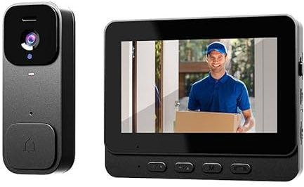 SproutSage Sonnette vidéo intelligente X7 pour usage domestique avec écran d'affichage, interphone sans fil et vidéosurveillance haute définition