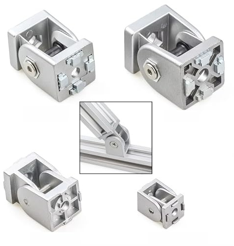 DYETEE Right Angle Connector, Flexible Hinge Pivot Joint Aluminum Fittings for 2020 3030 4040 4545 Aluminum Profile 2/4PCS(3030 (4pcs))