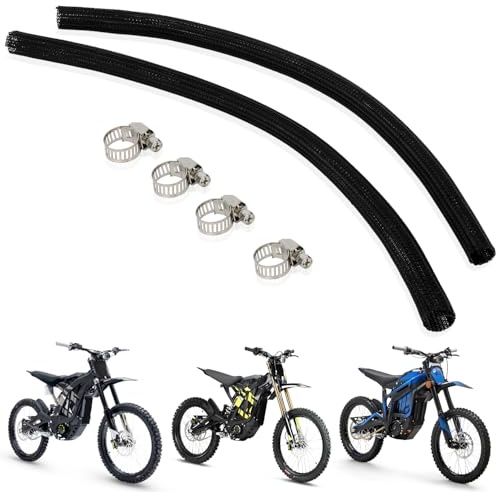 Set di manicotti per la gestione dei cavi per moto con anelli in metallo per Surron Light Bee S/X Talaria Sting MX3 MX4 X260 X160, guaina in PVC resistente all'usura per Dirt Bike (nero)