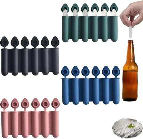 CUEMOON 4 Stück Zäpfchenform Eiswürfelform, Silikon Mini Eiswürfelform, für Eiswürfel, DIY Popsicle, Selbstgemachtes Eiscreme