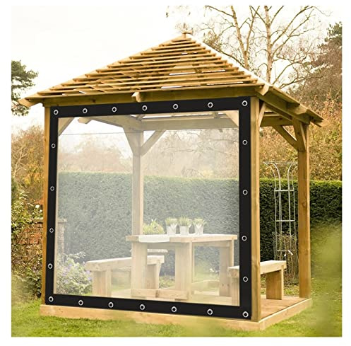 Waterproof PVC Side Panels for Gazebo - Transparent Canopy with Grommets Ideal Outdoor Tent Accessories Perfect Garden Plant Cover (Set of 3)