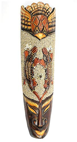 Coco Papaya Masque Africain 50cm | Geckos, sable & coquillages Cauris
