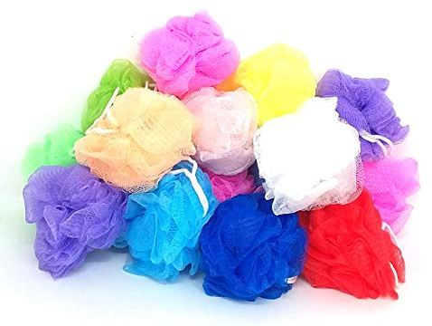 Loofah Lord 20 Small Full Bodied Quality Bath or Shower Sponge Loofahs Pouf Mesh Assorted Colors Wholesale Bulk Lot