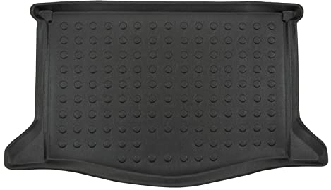 SCOUTT | Kofferraumwanne Laderaumwanne Kompatibel mit Jazz 2008-2014, mit Hoher Rand, Kofferraum-Schutzmatte, Geriffelt, Aufrollbar