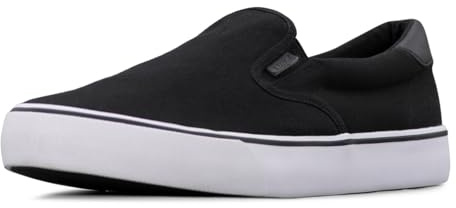 Lugz Clipper Classic Slip-on Canvas Sneaker, Zapatillas Hombre, Negro, Blanco y Negro, 40.5 EU