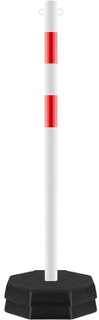 ROBUSTO Kettenpfostenset STAHL extra hoch, 6 Stück, rot/weiß, mit 10 Meter Kette, Art.-Nr. 607847 | Kettenpfosten | Absperrpfosten | Absperrkette