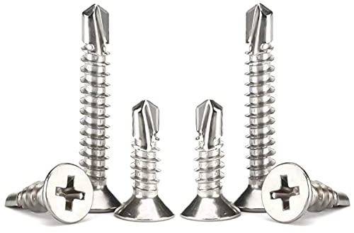 ANSIEDIO Vis Autoforeuse - Vis à Tôle Auto-Perceuses à Tête Phillips Plate Vis Inox M3.9×32mm,50 pcs