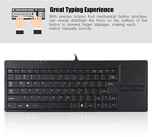 Naroote Wosune Clavier 82 Touches, pavé Tactile USB Filaire intégré Port HUB Clavier 82 Touches muet Clavier Ultra-Fin pour Ordinateur Portable/Bureau Souris sans Fil Clavier Ultra Fin