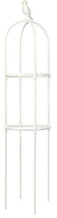 Mokyler Enrejado de obelisco de jardín, torre de enrejado blanco, soporte de flores de plástico para plantas al aire libre, soporte de plantas para plantas trepadoras (10 x 47 pulgadas)