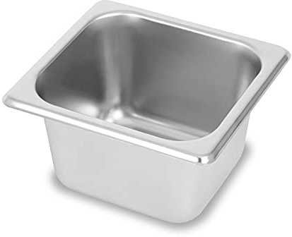 vertes GN Behälter 1/6 Gastro Norm Gastronorm (Edelstahl, 100mm Tief, Hygienisch, Rostfrei, Kratzfest, Temperaturbeständig von -40° bis +300°C, für Bain Marie und Vielseitigen Einsatz in Gastronomie)