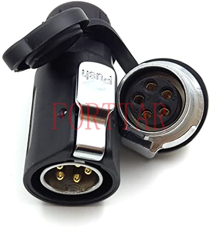 FORTTAR XHP20 Series 5 pin Waterproof Connector, 5 Wire Aviation Industrial Electrical Circular Connector Plug Socket, Fit RV Solar Port (Thread nut Panel Mount, 5 Pin)