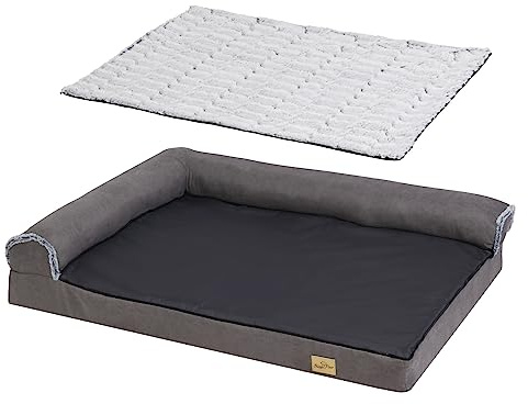 BingoPaw Cuccia per Cani Interno Taglia Grande XL: Letto per Cane Ortopedico Divano per Cani Sfoderabile Impermeabile Lettino Materasso Morbida con Bordo 2 in 1 Estivo Inverno 120x90x10 cm