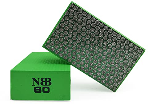 NBB Tampon diamanté pour poncer et polir Les Blocs éponge de Diamant de ponçage Poli tampons à la Main en Diamant avec Dos en Mousse pour broyage Polissage Granit marbre Pierre Verre céramique(60#H)