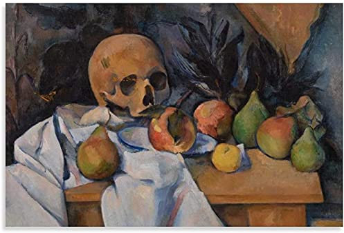 5d Diamond Painting Diamant Bilder FüR Erwachsene Und Kinder Paul Cézanne Stillleben mit Totenkopf DIY Kreuzstich Arts Craft Kristall Strass Stickerei 11.8x15.7(30x40cm) Kein Rahmen