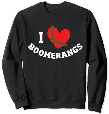 I Love Boomerangs Bumerang Spruch Herz Boomerang Sweatshirt