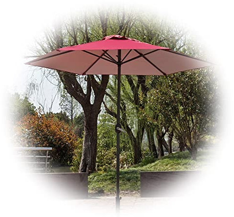 MNNM Parasol De Extérieur avec Manivelle, Patio Parasol, 6.5ft/2m, Parasol Droit, Parasol De Jardin pour Café, Balcon, Plage (Color : Red, Size : 2.5m)