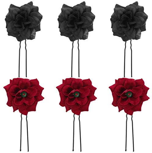 ifundom 6pezzi Forcine Per Capelli Forma Di Fiore Per Sposa Forcine Per Chignon Forma Di u Decorazioni Floreali Per Capelli Raccolti Accessori Per Feste e Serate