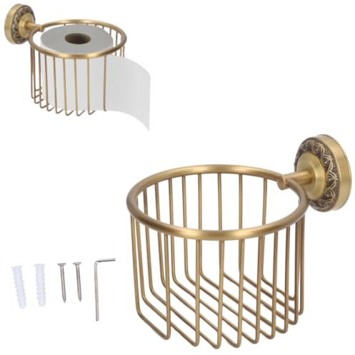 Messing Toilettenpapier Halter Stand,Aufbewahrungsreserve für 1-Rollen Toilettenpapier Wand Mount Toilettenpapier Halter Handtuch Rack Tissue Papier Rolle Spender Papier Handtücher Rack für Badezimmer