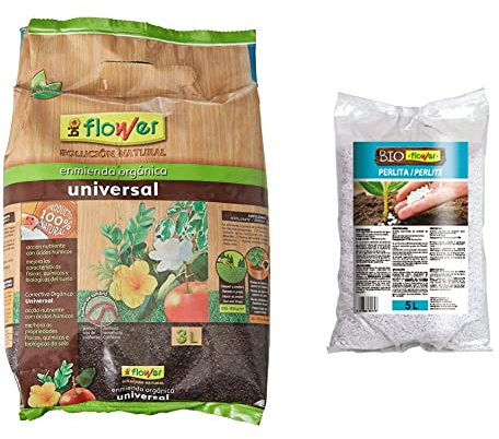 Bioflower Humus de Lombriz, 3 l & Perlita, 5 l