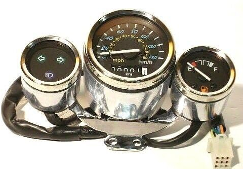 Tacho Tachometer 125ccm für Retro Roller Komplett Tachoeinheit inkl Glühbirnen Cockpit