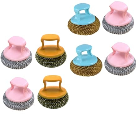 CLISPEED 8st Kugelbürste Reinigen Metall Scourer Pad Grill Reinigungsschwamm W?scher Küche Durchforsten Putzschwamm Grillreiniger Grillbesteck Topf Fleckenentfernung Plastik