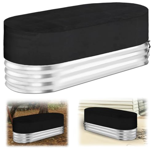 Cubierta ovalada de 6 pies para piscina de tanque, tela Oxford 420D, cubierta de inmersión fría, impermeable, resistente al sol, a prueba de polvo, cubierta de tanque de agua de granja para patio