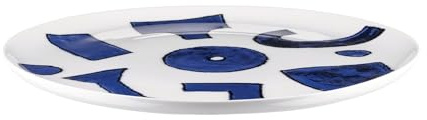 Alessi Itsumo - Yunoki ware NF08/1 - Assiette Plate Design, Usage Quotidien, Esthétique Minimale, en Porcelaine Blanche avec Décor Samiro Yunoki, Diamètre 27 cm