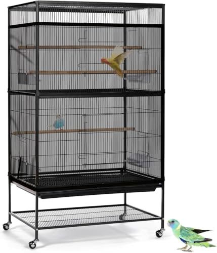 ASOCEA Verstellbares Abdeckung Verstellbare Schutznetz Schwarz 300x80cm | Soft nylon mesh skirt, fits round or square cages, catches seeds and feathers, keeps floor clean, easy to install and adjust